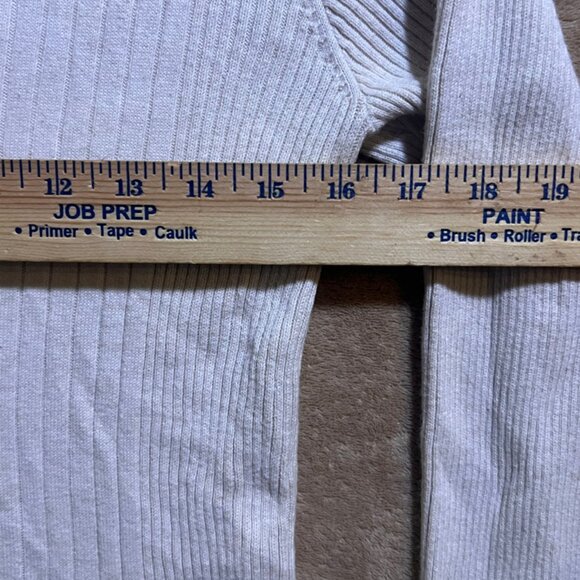 Jeanne Pierre Women Medium Cream 1/4 Zip Long Sleeve Pullover Cotton Sweater (W) - Picture 4 of 6